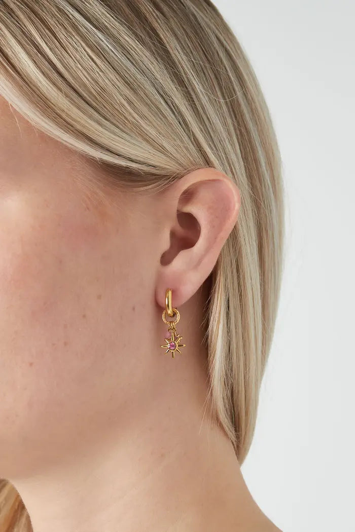 Oorbellen - pink starlight goud